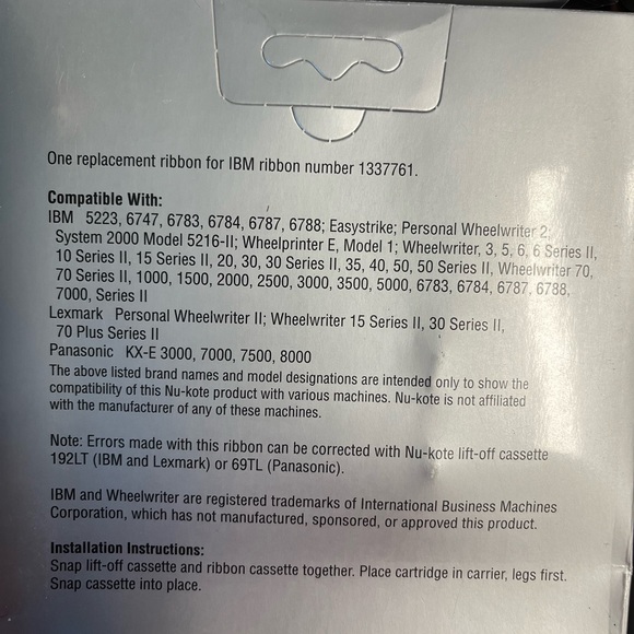 Type writer ribbons & correction lift off tape compatible w/IBM,Lexmark - Picture 3 of 5